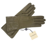 BURBERRY LEATHER GLOVES ACCESSORIES OLIVE 7.5
