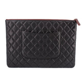 CHANEL LARGE O CASE CLUTCHES BLACK