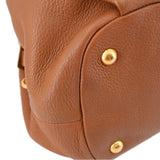PRADA LEATHER SHOULDER BAGS BROWN