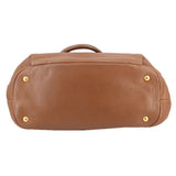 PRADA LEATHER SHOULDER BAGS BROWN
