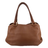 PRADA LEATHER SHOULDER BAGS BROWN