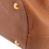PRADA LEATHER SHOULDER BAGS BROWN