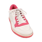 GUCCI MAC80 low-top sneakers in white with pink panels, lace-up front