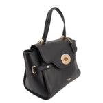 COACH Blake flap carryall tote with front turn-lock pocket and crossbody strap, black