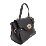 COACH Blake flap carryall tote with front turn-lock pocket and crossbody strap, black