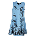 CAROLINA HERRERA PRINT DRESSES BLUE L