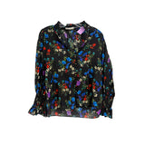 ALICE + OLIVIA FLORAL TOPS BLACK S