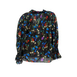 ALICE + OLIVIA FLORAL TOPS BLACK S