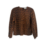 GANNI LEOPARD TOPS BROWN XS