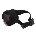 BURBERRY belt bag with front leather patch, black buckle, and adjustable strap