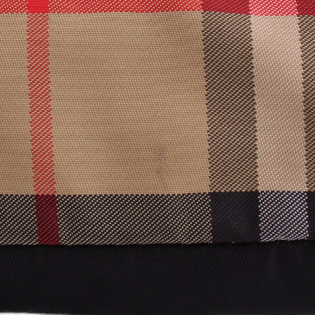 BURBERRY vintage check fabric panel in tan, black, red, and white