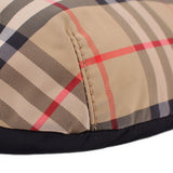 BURBERRY belt bag seam close-up on tan check panel with red stripe stitching