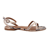 MARGAUX SNAKE SANDALS BEIGE/BLACK 9.5 US