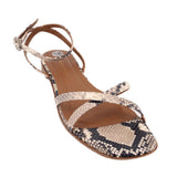 MARGAUX SNAKE SANDALS BEIGE/BLACK 9.5 US