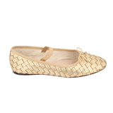 LOEFFLER RANDALL WOVEN FLATS GOLD 9