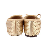 LOEFFLER RANDALL WOVEN FLATS GOLD 9