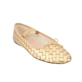 LOEFFLER RANDALL WOVEN FLATS GOLD 9