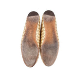 LOEFFLER RANDALL WOVEN FLATS GOLD 9 US