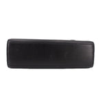 Black leather shoulder bag base with stitched edges and smooth bottom panel