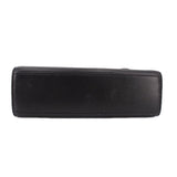 Black leather shoulder bag base with stitched edges and smooth bottom panel