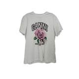 GANNI GRAPHIC TOPS WHITE S