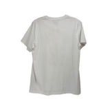 White short-sleeve T-shirt with crew neck, plain back
