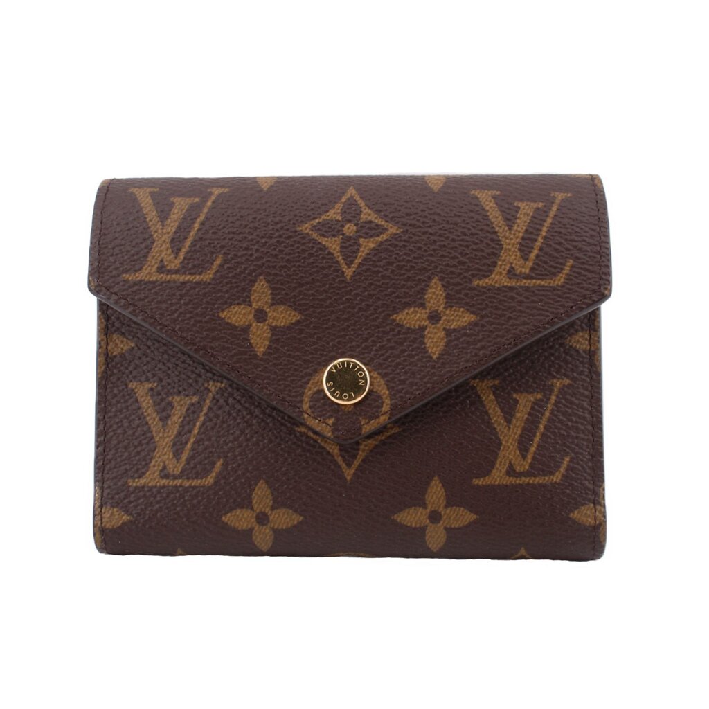 Louis Vuitton Victorine monogram wallet in dark brown with gold-tone logo flap and snap