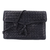 BOTTEGA VENETA VINTAGE INTRECCIATO CROSSBODYS NAVY