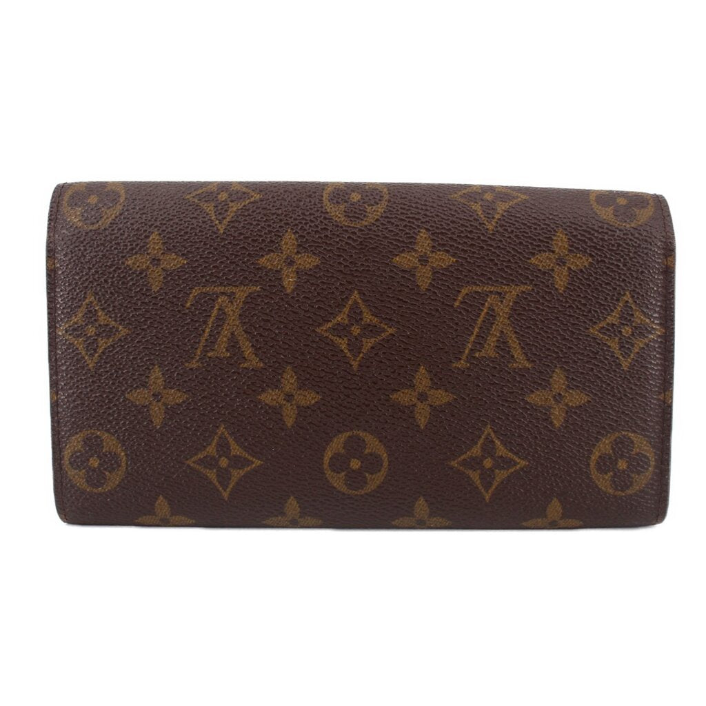 Louis Vuitton monogram flap wallet, full front pattern view