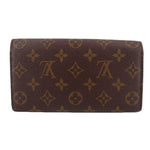 Louis Vuitton monogram flap wallet, full front pattern view
