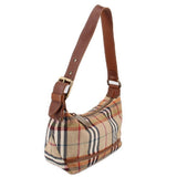 BURBERRY CHECK SHOULDER BAGS TAN