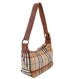 BURBERRY CHECK SHOULDER BAGS TAN
