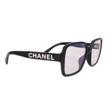 CHANEL SQUARE BLUE LIGHT SUNGLASSES BLACK