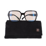 CHANEL SQUARE BLUE LIGHT SUNGLASSES BLACK