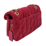 COACH TABBY 26 SUEDE SHOULDER BAGS FUCHSIA
