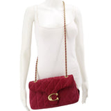 COACH TABBY 26 SUEDE SHOULDER BAGS FUCHSIA