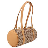COACH KISSLOCK BARREL 28 SHOULDER BAGS TAN