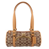 COACH KISSLOCK BARREL 28 SHOULDER BAGS TAN