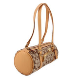 COACH KISSLOCK BARREL 28 SHOULDER BAGS TAN