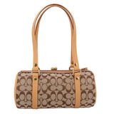 COACH KISSLOCK BARREL 28 SHOULDER BAGS TAN