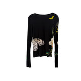 ALICE + OLIVIA PRINT TOPS BLACK XL