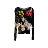 ALICE + OLIVIA PRINT TOPS BLACK XL