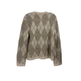 J CREW ARGYLE CARDIGANS CREAM M