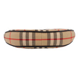 Beige vintage check bag top with zipper and gold hardware