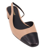 VERONICA BEARD CECILE TWO-TONE SLINGBACK HEELS BLACK/TAN 6.5 US
