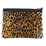 Dolce & Gabbana leopard-print pouch with black top zip and gold-tone hardware