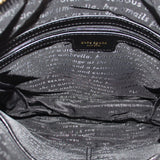 KATE SPADE AUBURN PLACE Cordelia black crossbody bag interior lining with printed text.