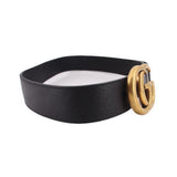GUCCI MARMONT WIDE LEATER BELTS BLACK L | 38