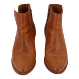 FRYE AMADO LEATHER WEDGE BOOTIES CAMEL 7.5 US