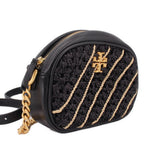 TORY BURCH KIRA CROCHET CROSSBODYS BLACK